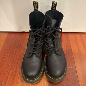Doc Marten Black Leather Lace-Up Combat Boots